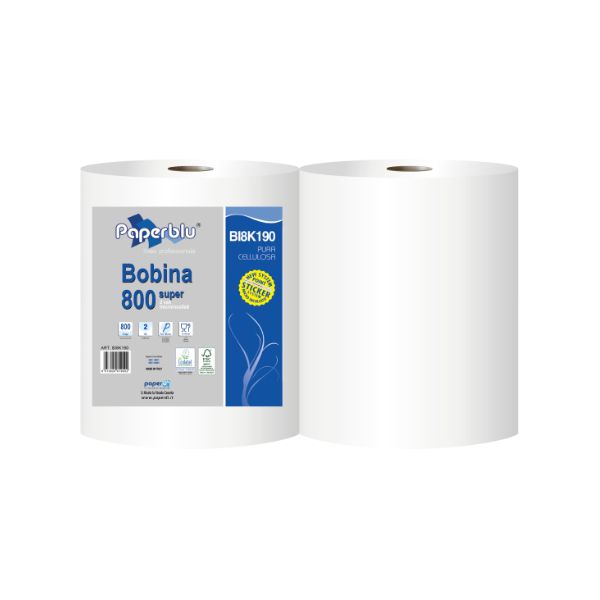 Industrijska brisača v roli Super - 2slojna, 192m, 800 listov, 2/1