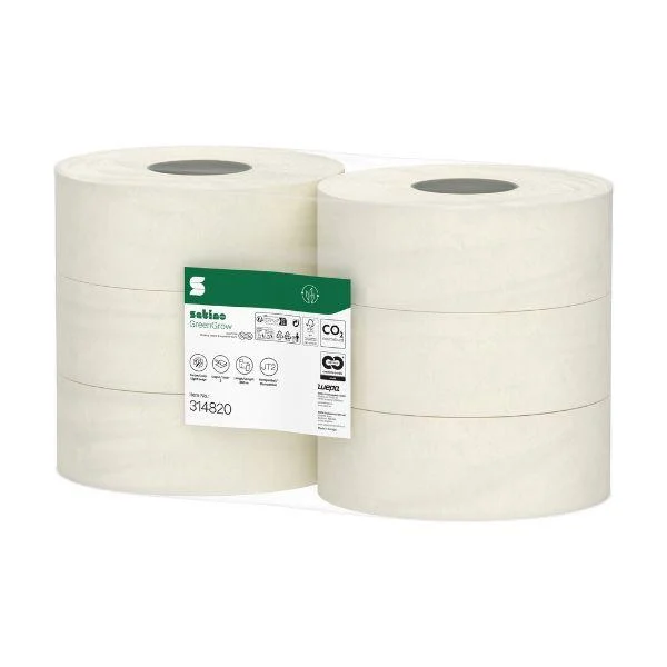 Jumbo toaletni papir iz travnih in recikliranih vlaken (2slojni) - Satino GreenGrow Jumbo - JT2
