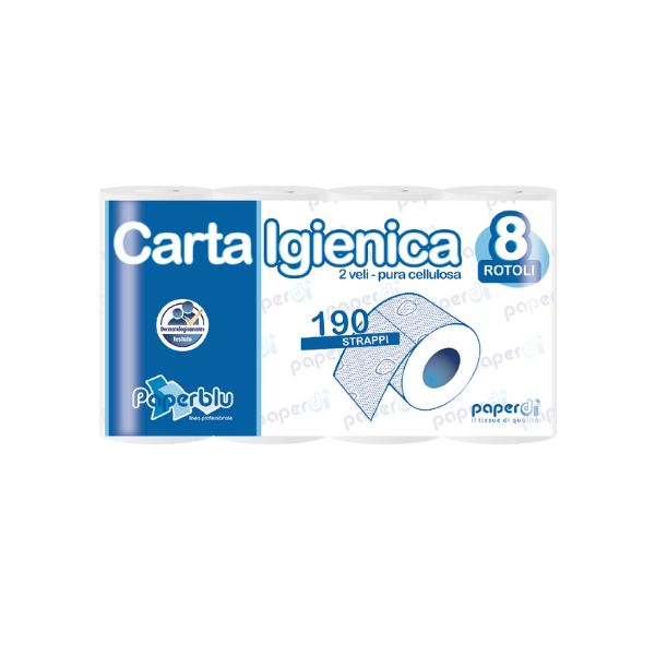 Toaletni papir - Rolice, 2slojni, 190 lističev, 96/1