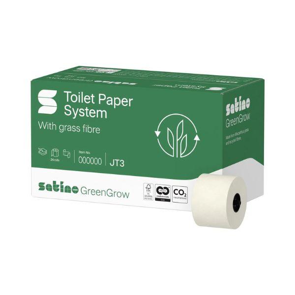 Jumbo toaletni papir iz travnih in recikliranih vlaken (2 ali 3slojni) - Satino GreenGrow System Jumbo - JT3